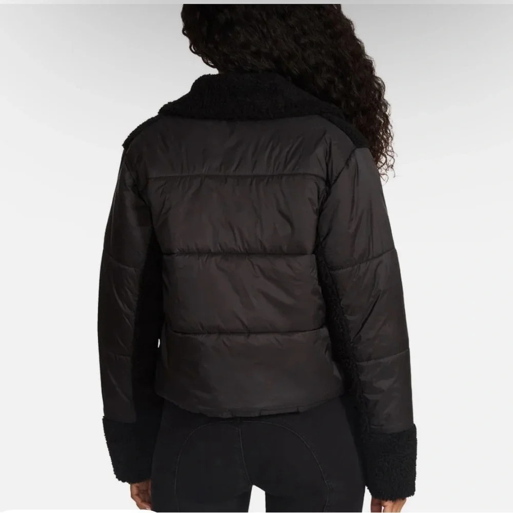 Steve Madden Faux Fur Black Puffer Jacket - Picture 3 of 7